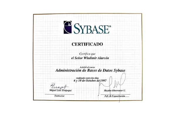 Certificado DBA Sybase